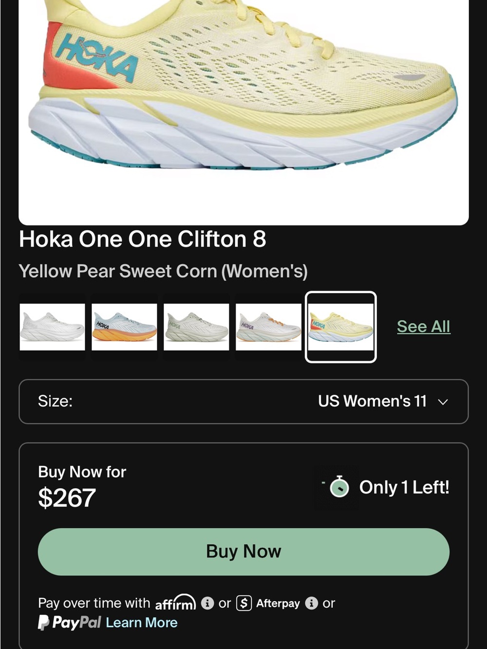 Hoka One One Clifton 8 NEW size 8.5 never worn - Picture 8 of 8